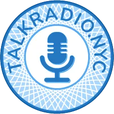 Blue TalkRadioNYC microphone logo