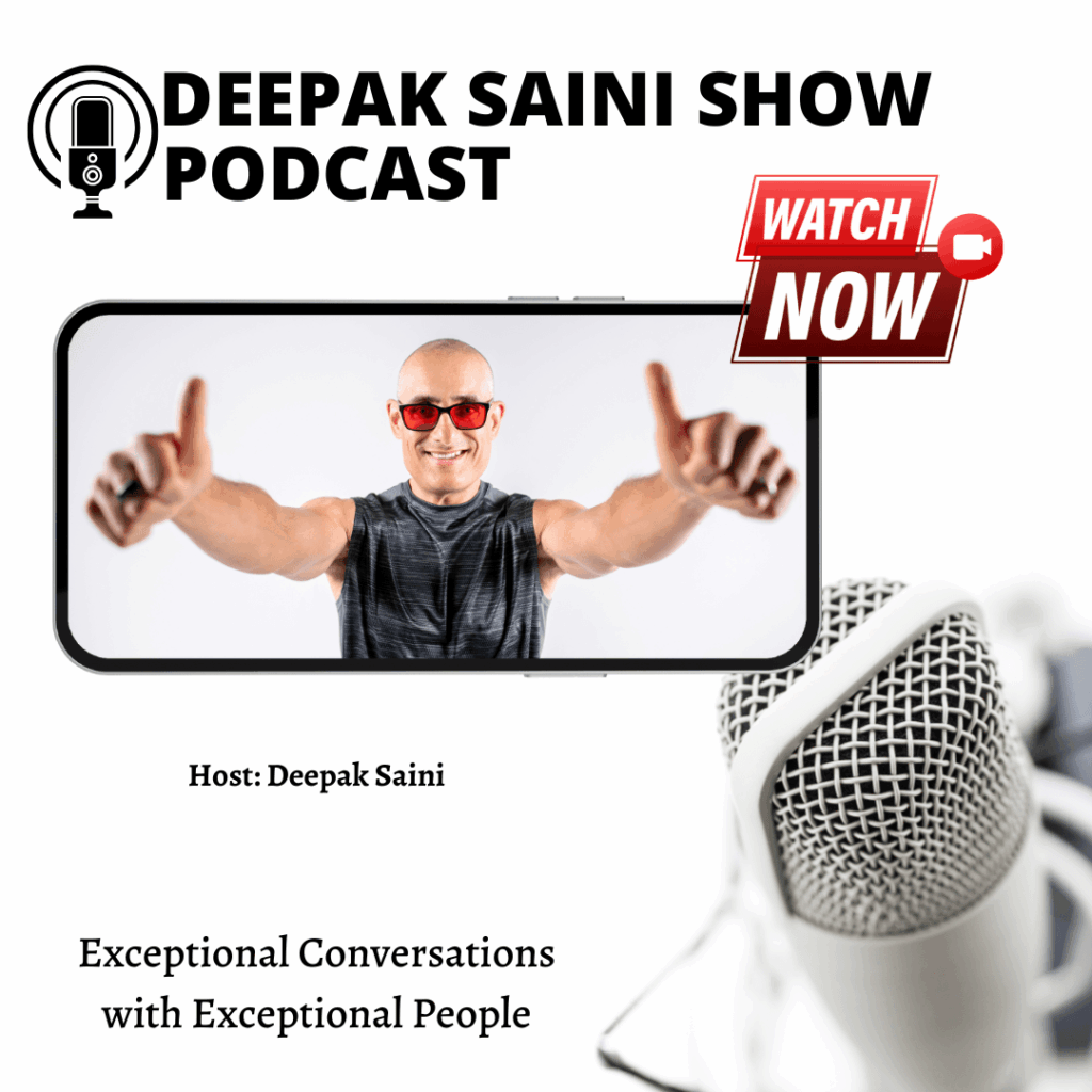 Deepak Saini Show podcast promotional graphic with host