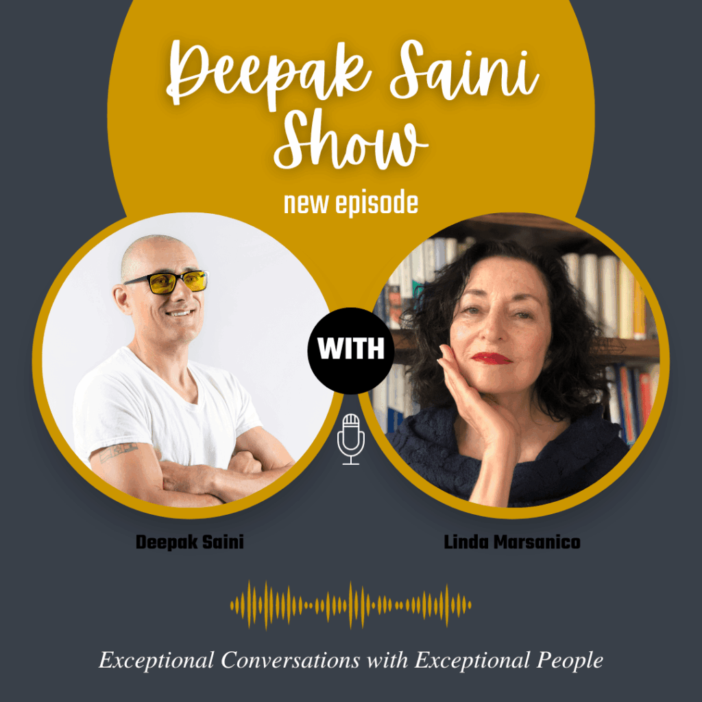 Deepak Saini and Linda Mursanico podcast episode graphic